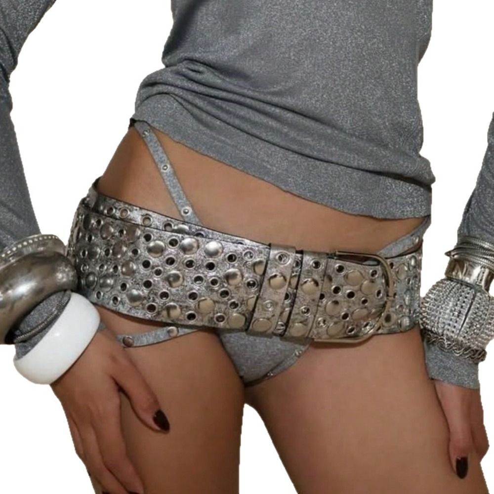 Streetwear Brand Belts - Sabuk Rivet Punk Hollow Eyelet Desain