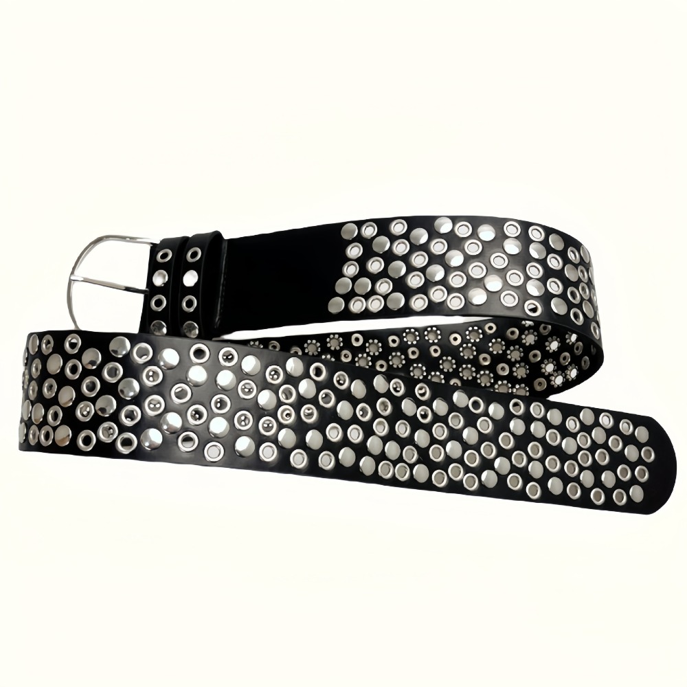 Sabuk Rivet Punk Hollow Eyelet - Streetwear Brand Belts ulasan dan harga