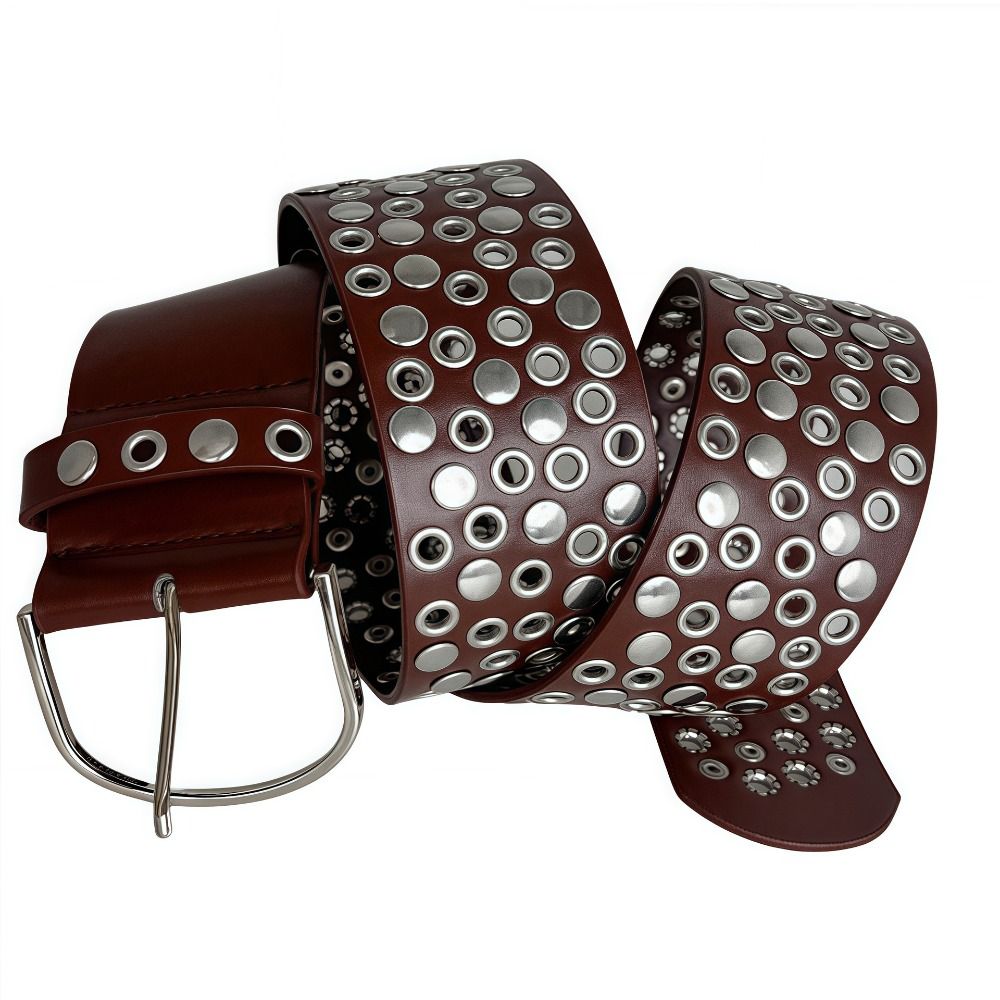 Sabuk Rivet Punk Hollow Eyelet - Streetwear Brand Belts ulasan dan harga
