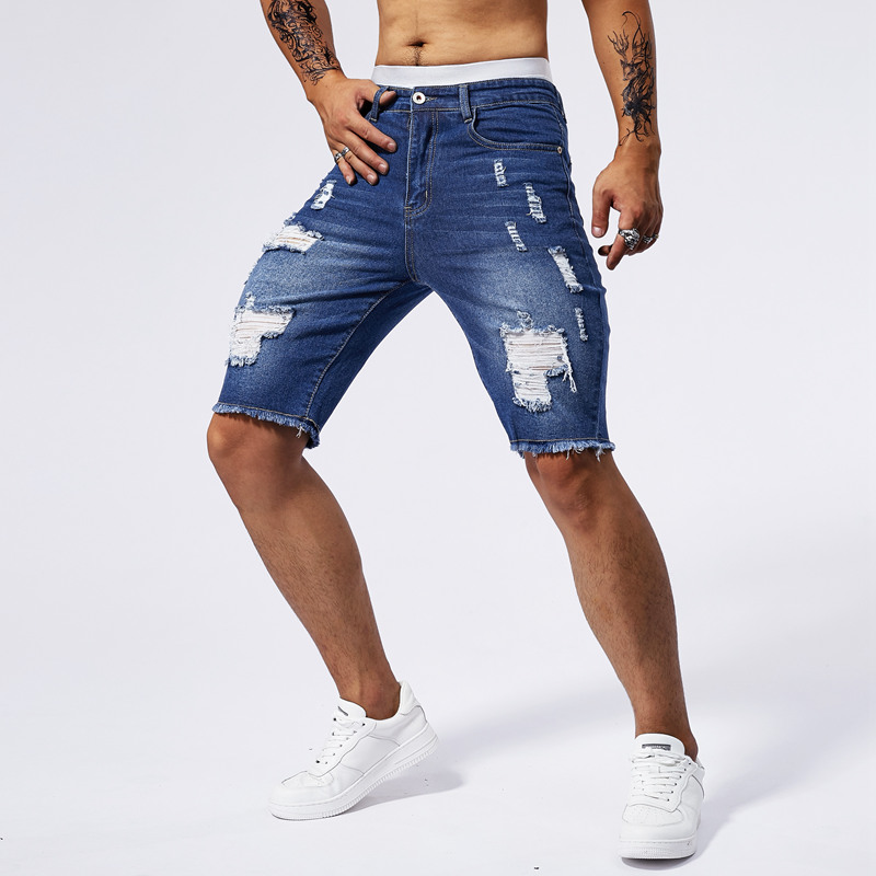 Celana Pendek Denim Robek Pria - Streetwear Brand Marketing ulasan dan harga