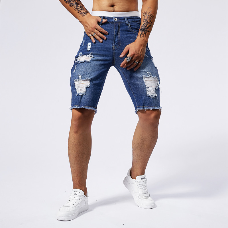 Celana Pendek Denim Robek Pria - Streetwear Brand Marketing ulasan dan harga
