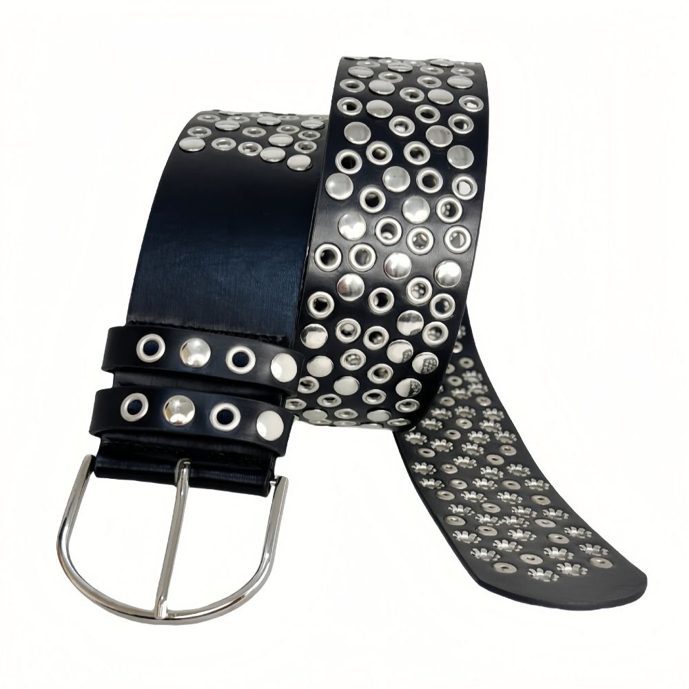 Sabuk Rivet Punk Hollow Eyelet - Streetwear Brand Belts ulasan dan harga
