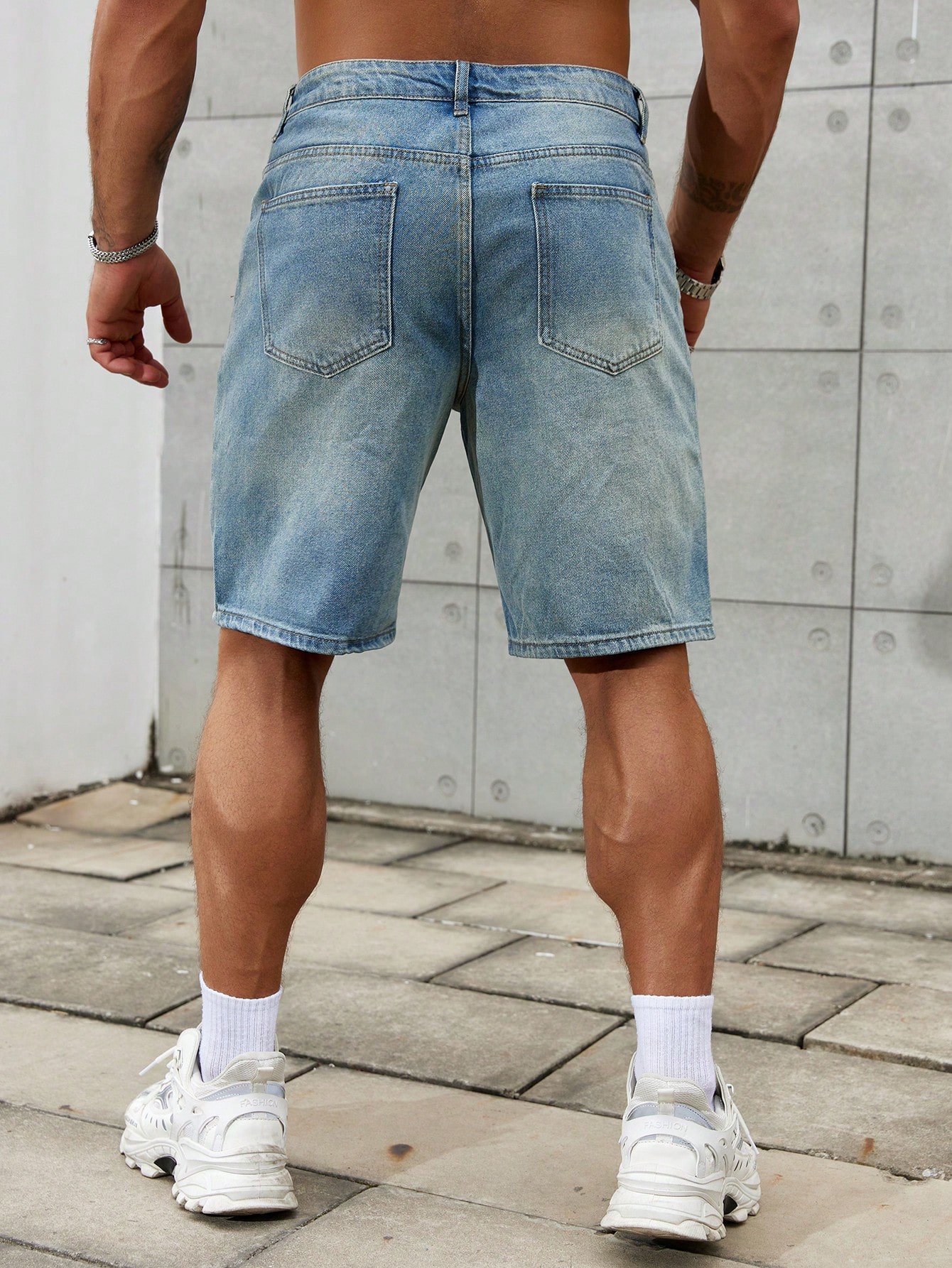 Celana pendek Jeans sobek pria - Streetwear Brand Marketing ulasan dan harga