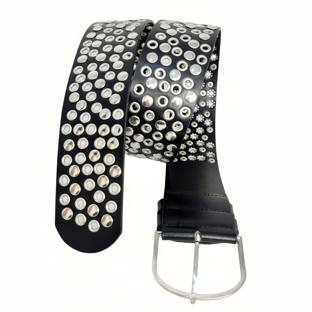Sabuk Rivet Punk Hollow Eyelet - Streetwear Brand Belts ulasan dan harga
