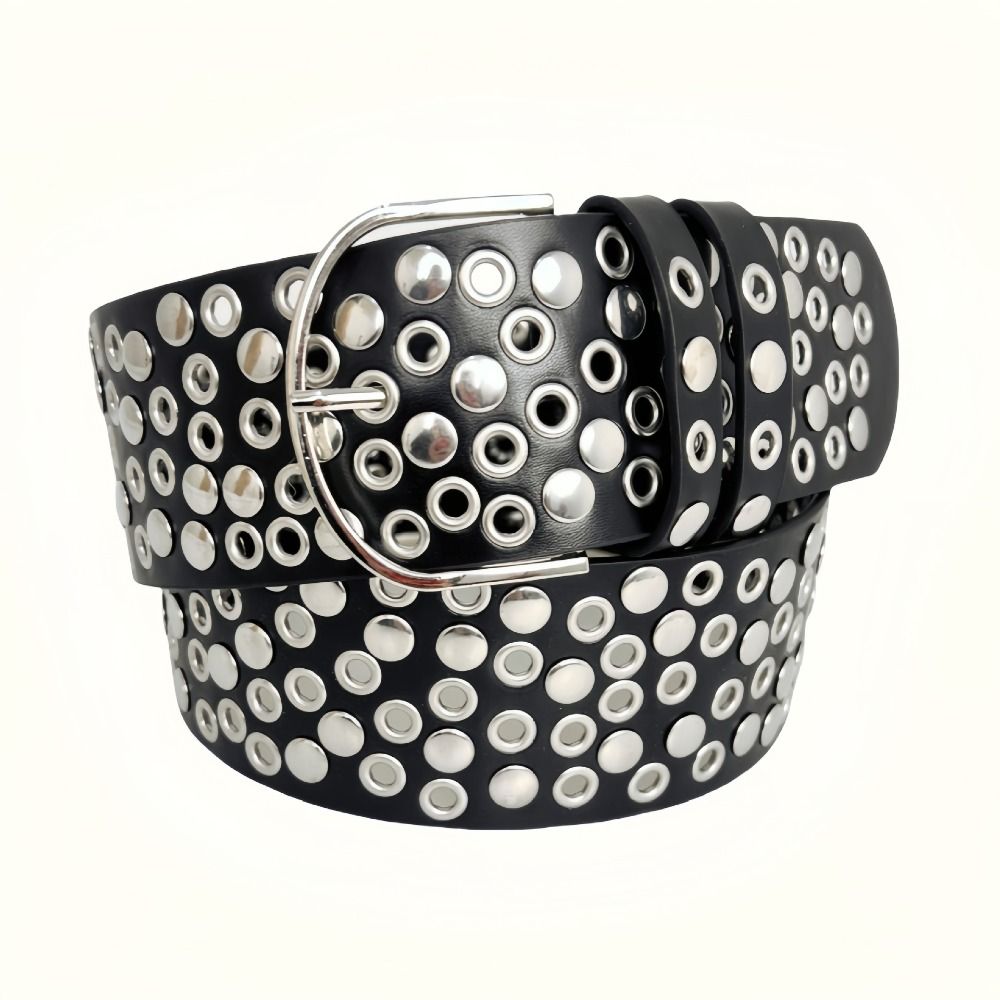 Sabuk Punk Hollow Eyelet Rivet - Streetwear Brand Belts ulasan dan harga